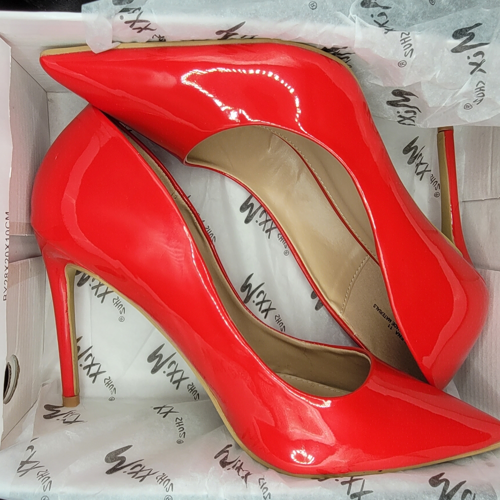 Mixx Shuz Red Stiletto Heels for Women Size 11